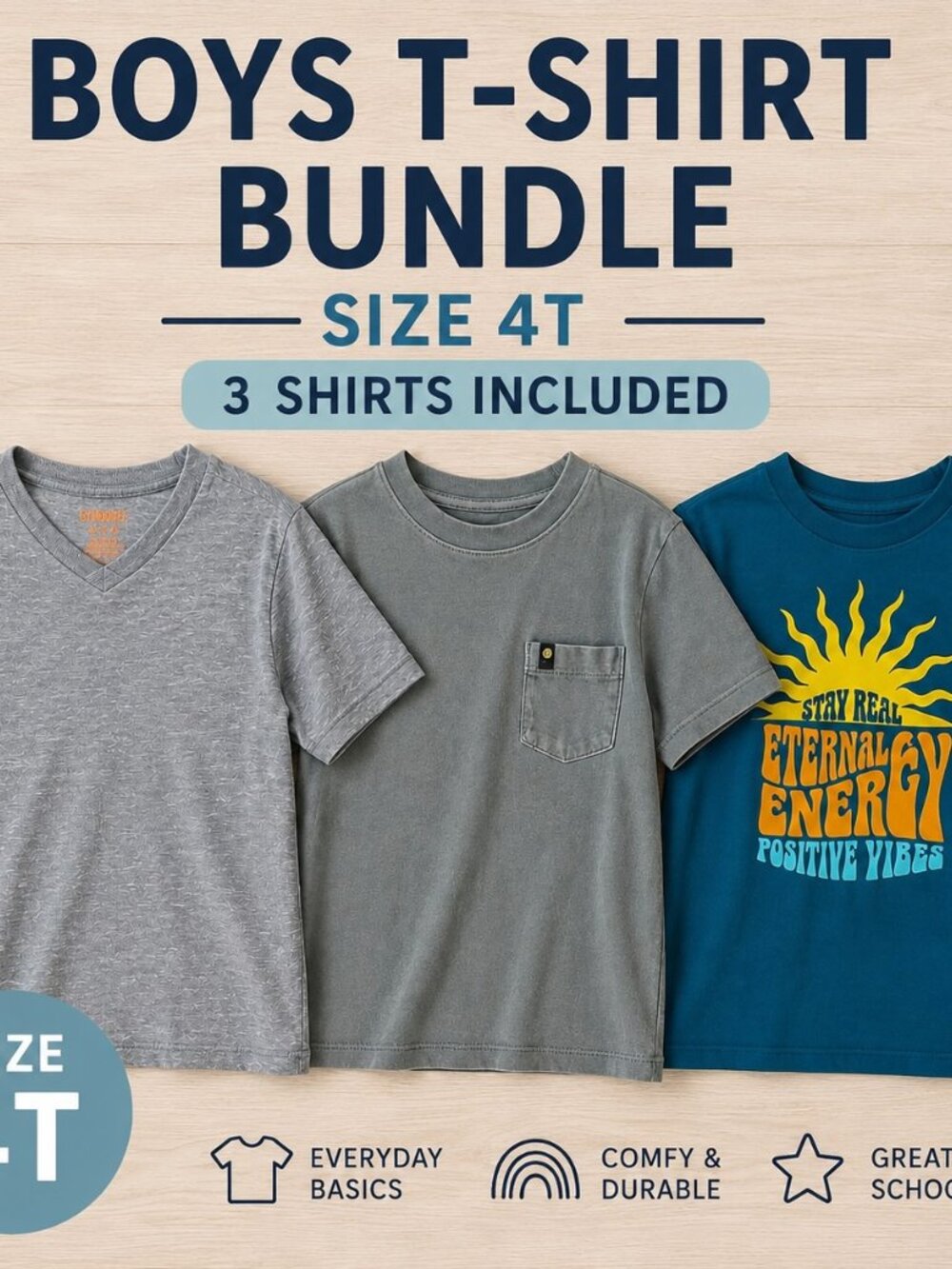 Boys T-Shirt Bundle Size 4-5 XS – 3 Shirts